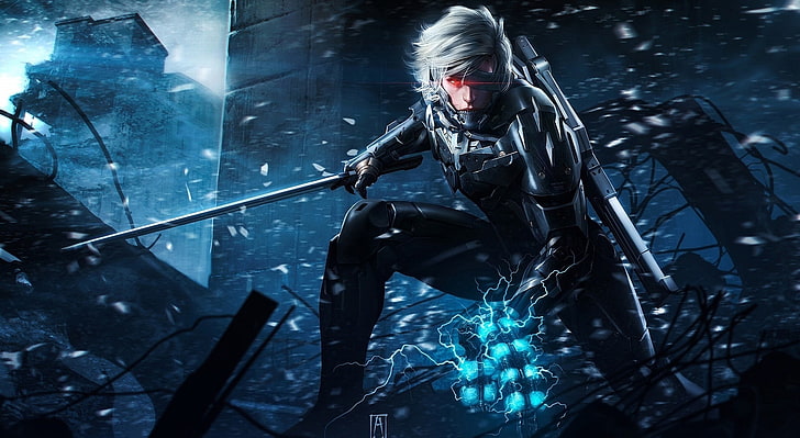 Metal Gear Rising Revengence, black armor anime character, Games, Metal Gear, HD wallpaper