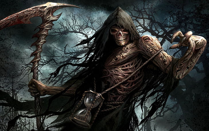 Scary, Grim Reaper, 4K, Skull, Death, HD wallpaper | Wallpaperbetter