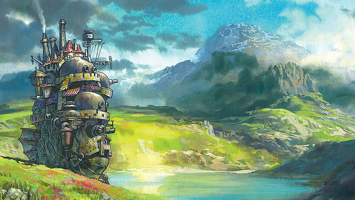 anime, Howl's Moving Castle, Studio Ghibli, HD wallpaper