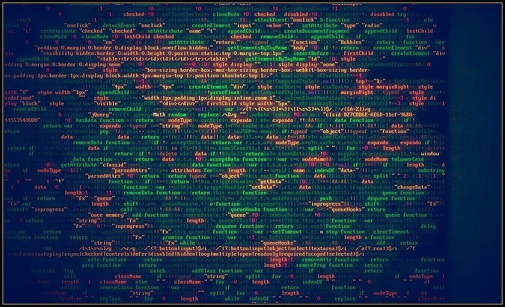 матричен код, матричен дисплей, JavaScript, минимизиран, компютър, код, CSS, подчертаване на синтаксиса, HTML, минимализъм, HD тапет