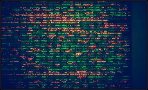 матричный код, матричный дисплей, JavaScript, минимизированный, компьютер, код, CSS, подсветка синтаксиса, HTML, минимализм, HD обои HD wallpaper