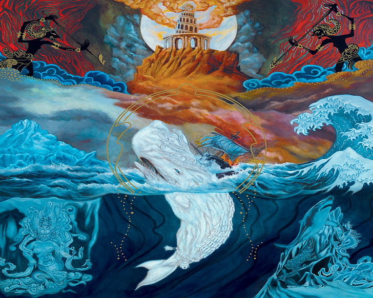 Arte inundação Mastodon - Leviathan Entertainment Music HD arte, arte, oceano, inundação, Leviatã, Mastodon, baleia, HD papel de parede