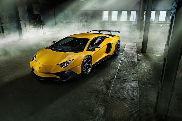 żółty, supersamochód, Novitec Torado, Lamborghini Aventador LP 750-4 Superveloce, Tapety HD