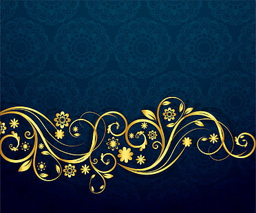 pattern, texture, ornament, blue background, HD wallpaper HD wallpaper