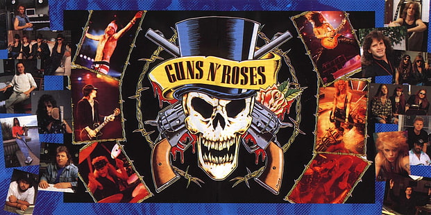 Kolaż plakatów Guns N 'Roses, Zespół (muzyka), Guns N' Roses, Tapety HD HD wallpaper