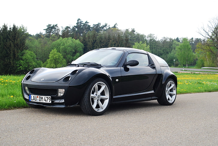 buy, test drive, coupe, sports car, city cars, Brabus, rent, Smart Roadster, silver, review, HD wallpaper
