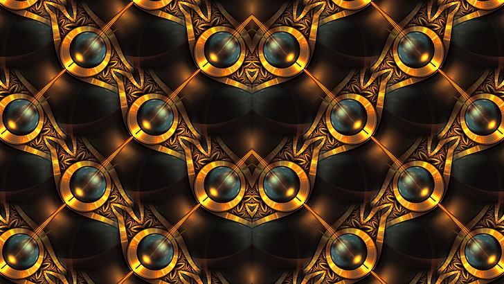 abstract, fractal, pattern, symmetry, digital art, HD wallpaper