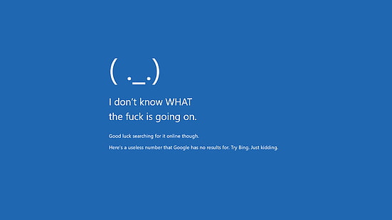 Windows 10, ข้อผิดพลาด, ข้อผิดพลาดของ Windows, อารมณ์ขัน, Emoji, สีน้ำเงิน, Microsoft, Microsoft Windows, วอลล์เปเปอร์ HD HD wallpaper