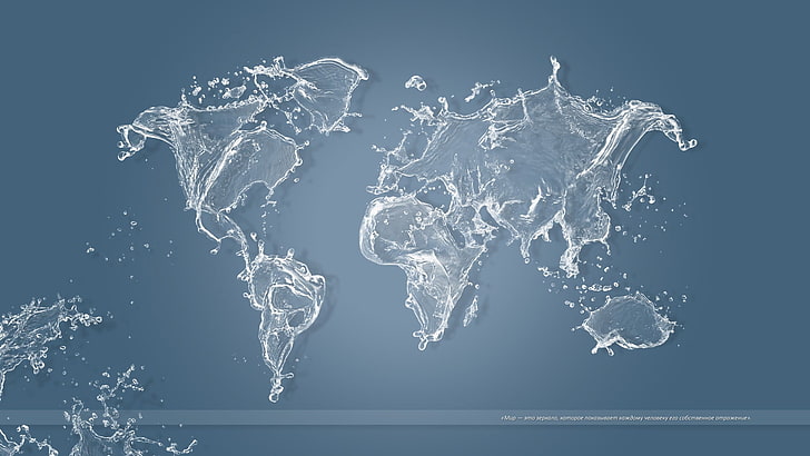 world map illustration, artwork, water, world map, globes, map, digital art, HD wallpaper