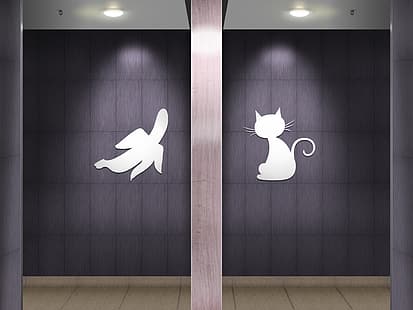  public restroom, toilets, pictogram, signs, humor, HD wallpaper HD wallpaper