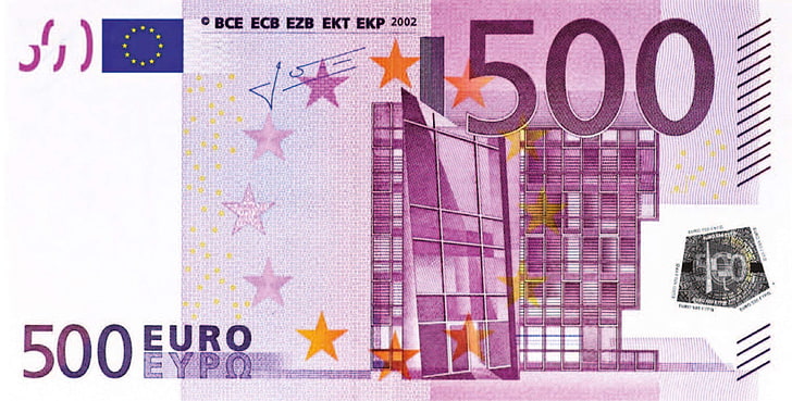 500 евро, банкнота, доларова банкнота, пари, HD тапет