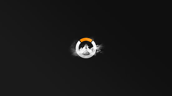 Overwatch логотип, Overwatch, логотип, серый фон, HD обои HD wallpaper