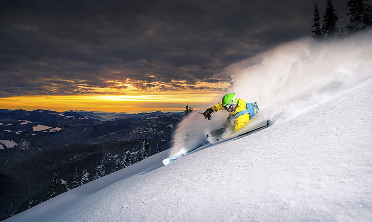 papan ski abu-abu, olahraga, ski, Wallpaper HD