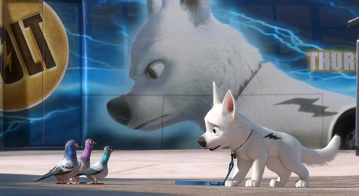 Bolt And Pigeons 1, Disney Bolt movie, Cartoons, Bolt, Pigeons, HD wallpaper