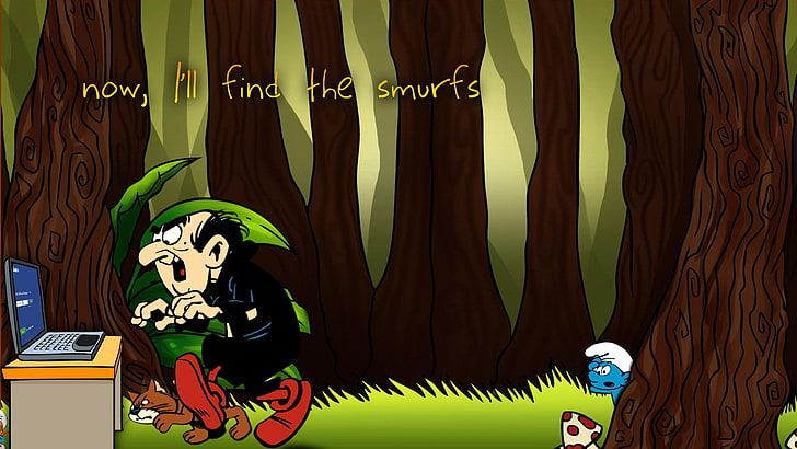 The Smurf Gargamel illustration, smurfs, Gargamel, Facebook, HD wallpaper