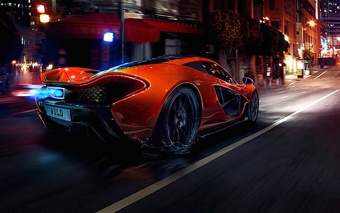 2014 McLaren P1 Auto HD Desktop-Hintergrund, orange McLaren P1, HD-Hintergrundbild HD wallpaper