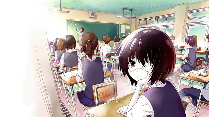 Lain, Misaki Mei, gadis anime, Wallpaper HD