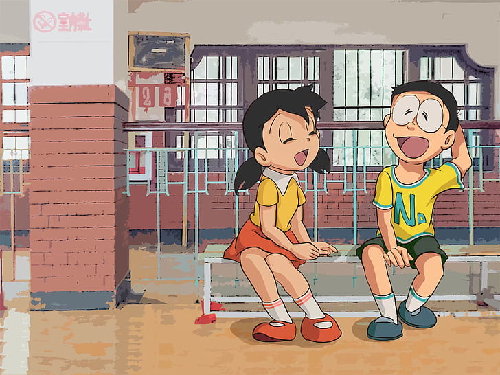 Anime, Doraemon, Nobita Nobi, Shizuka Minamoto, Wallpaper HD