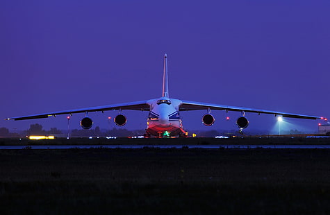 бял самолет, Руслан, транспорт, Ан-124-100, HD тапет HD wallpaper