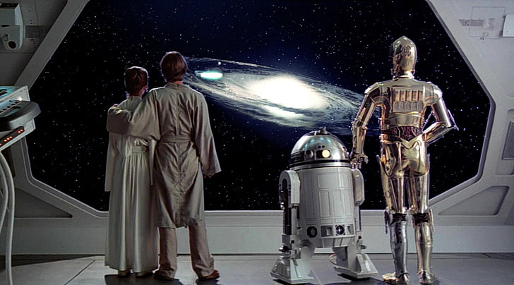 Leia Organa, Luke Skywalker, Princess Leia, r2 d2, Star Wars, HD tapet