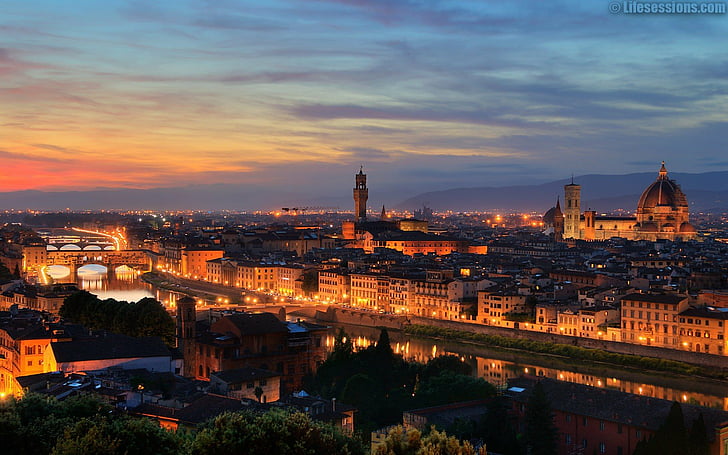 cityscapes, florence, italy, ponte, vo, HD wallpaper