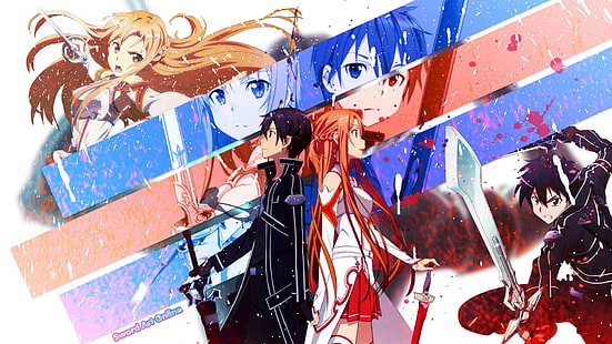 Sword Art Online, animeflickor, Kirigaya Kazuto, Yuuki Asuna, HD tapet HD wallpaper