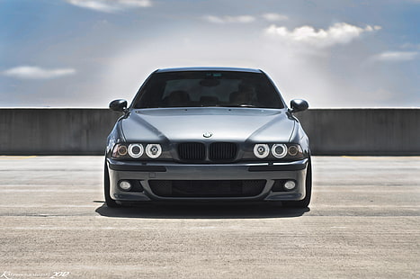 сребърен BMW E36, BMW, изглед отпред, E39, HD тапет HD wallpaper