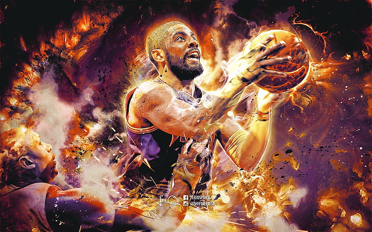 Kyrie Irving-2016 NBA Poster HD Wallpaper, Kyrie Irving illustration, HD wallpaper