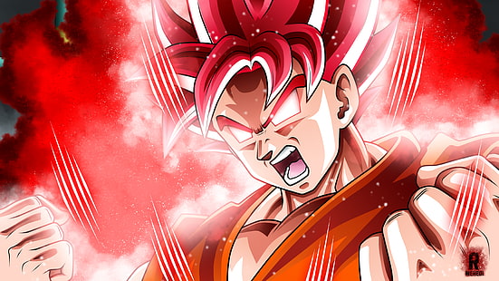 Goku from Dragonball, Dragon Ball Super, Son Goku, Super Saiyan God, Dragon Ball, HD wallpaper HD wallpaper