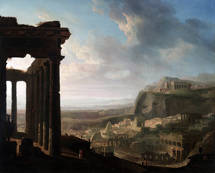 John Martin, art classique, peinture, art classique, Ruines d'une ville antique, Fond d'écran HD