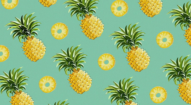 illustration, pineapples, HD wallpaper