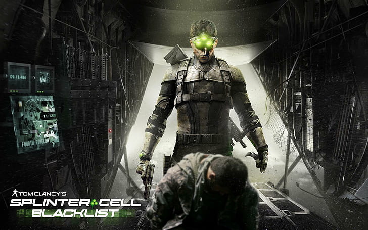 Splinter-cell-blacklist, черный список игры Splinter Cell, потрясающе, оружие, игры, классно, шпионы, ячейка, Splinter, зеленый, эпический, видеоигры, аннотация, Splinter Cel, HD обои