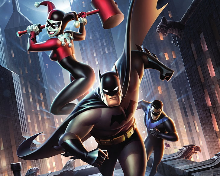 배트맨과 할리 퀸 공상 과학 영화 포스터, HD 배경 화면