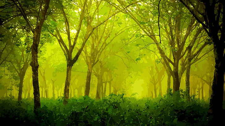 camuflagem, floresta, pintura, arte da pintura, natureza, floresta, 8k uhd, HD papel de parede