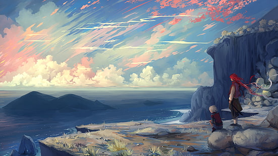 Anime Landschaft, Anime Kunst, Kind, HD-Hintergrundbild HD wallpaper