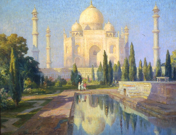 art classique, Colin Campbell Cooper, Taj Mahal, Fond d'écran HD