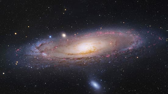 космос, звезди, черно, галактика, Андромеда, Съзвездие Андромеда, HD тапет HD wallpaper