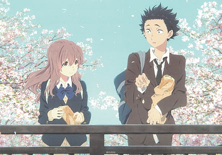 Eine stille Sprachillustration, Anime, Koe No Katachi, Shouko Nishimiya, Shouya Ishida, HD-Hintergrundbild HD wallpaper