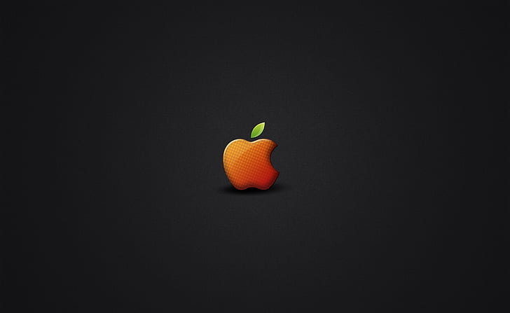 Apple 2012, Computers, Mac, 2012, background, apple, logo, orange, black, HD wallpaper