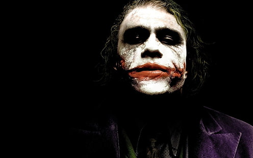 Heath Ledger The Joker, joker malam gelap yang dibintangi heath ledger, batman, action, hollywood, aktor, smile, Wallpaper HD HD wallpaper