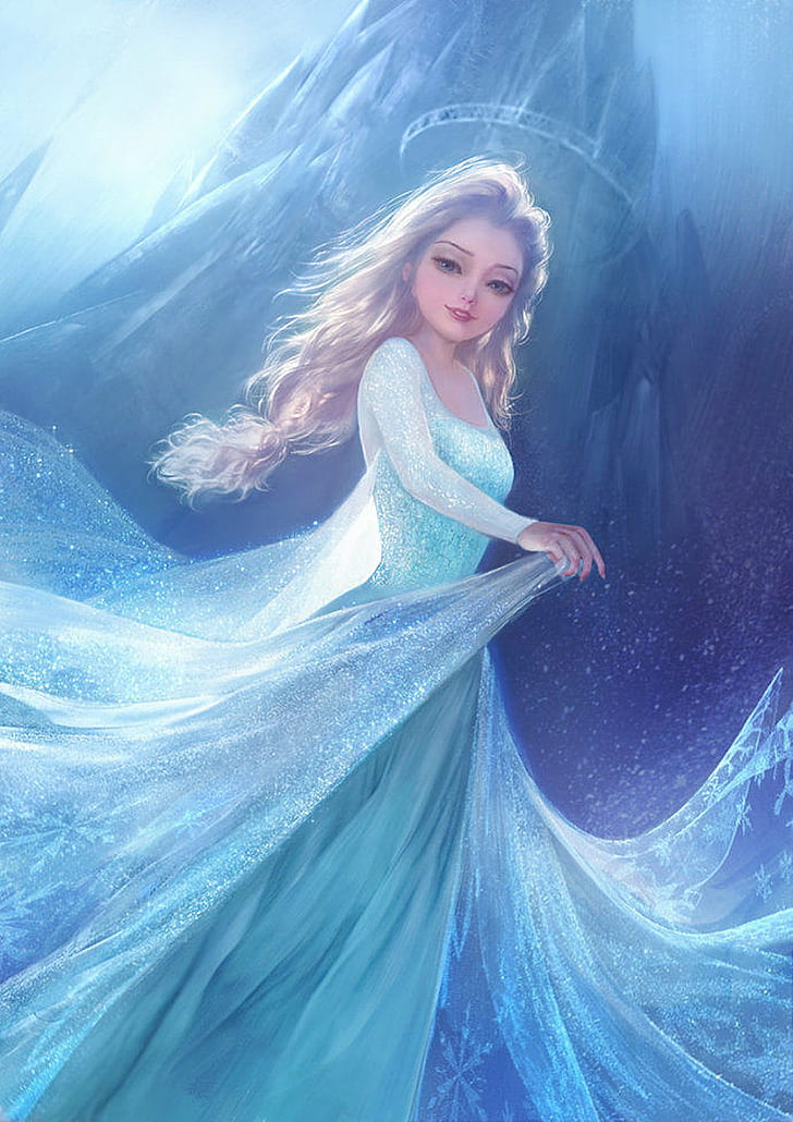 Blue, character, disney, princess, snow, HD wallpaper | Wallpaperbetter