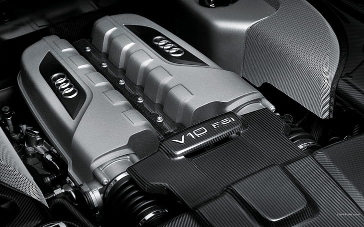 Audi R8 Engine V-10 Carbon Fiber HD, cars, audi, engine, carbon, r8, fiber, v, 10, HD wallpaper