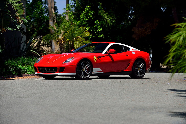 червено Ferrari 599 купе, pininfarina, ferrari, 599, gtb, HD тапет