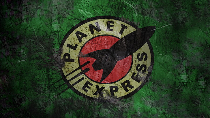 Wallpaper Planet Express, Futurama, planet express, logo, logo fiksi, TV, Wallpaper HD