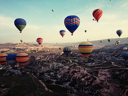 Cappadocia, Turkey, nature, balloon, HD wallpaper HD wallpaper