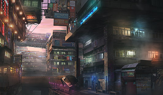 المدينة ، المستقبل ، اليابان ، طوكيو ، حي شينجوكو، خلفية HD HD wallpaper
