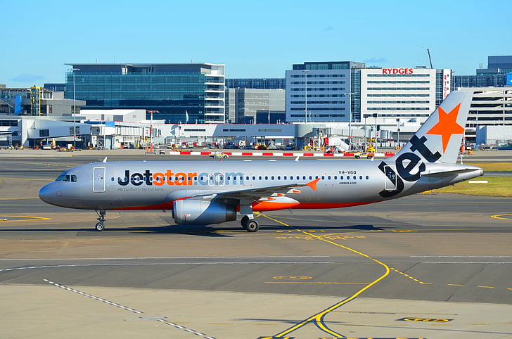 Aircrafts, Airbus A320, Airbus, Aircraft, Airplane, Airport, Jetstar, Sydney, HD wallpaper