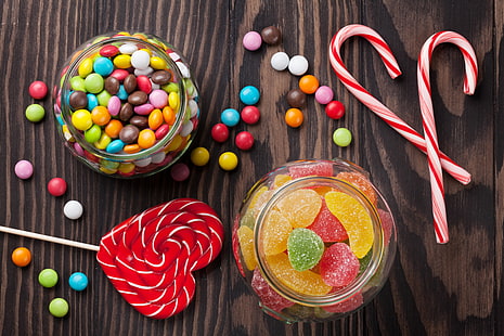 красочные, конфеты, сладости, леденцы, сладкое, мармелад, леденец, желе, HD обои HD wallpaper