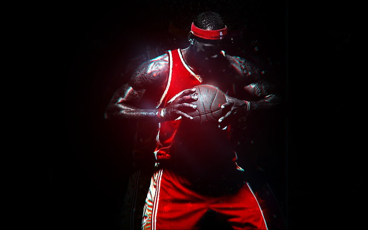 LeBron James, bola basket, LeBron James, Wallpaper HD