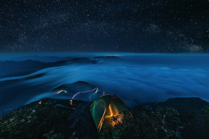 夜空 テント 自然 空 星 屋外 風景 Hdデスクトップの壁紙 Wallpaperbetter
